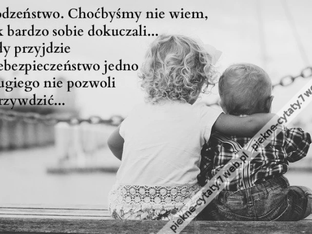 Rodzeństwo. Choćbyśmy nie wiem, jak bardzo sobie dokuczali... gdy przyjdzie niebezpieczeństwo jedno drugiego nie pozwoli skrzywdzić