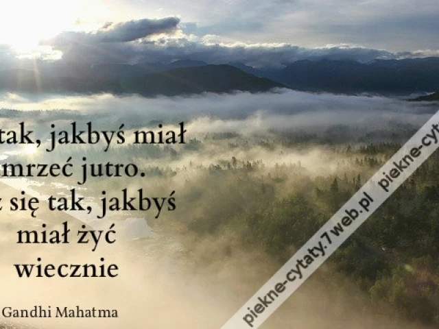 Żyj tak, jakbyś miał umrzeć jutro. Ucz się tak, jakbyś miał żyć wiecznie