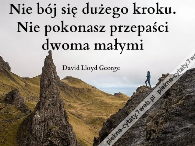 Nie bój się dużego kroku. Nie pokonasz ...