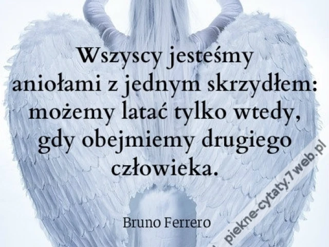Wszyscy jesteśmy aniołami z jednym skrzydłem ...