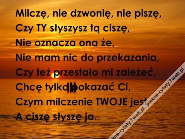 Cisza.