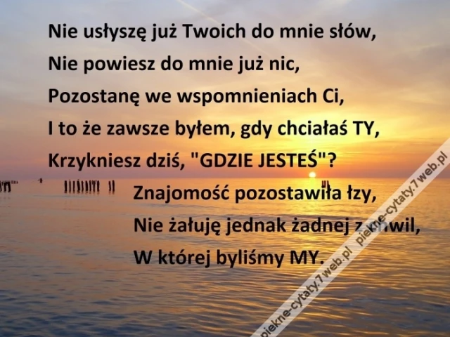 Żadnej z chwil.