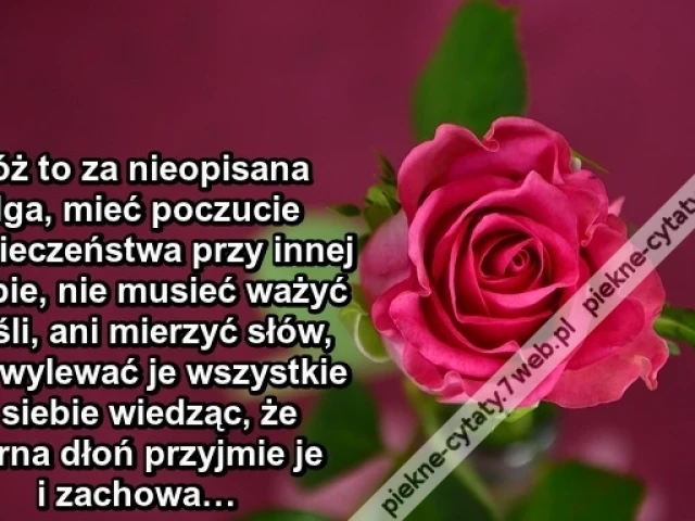 Cóż to za nieopisana ulga, mieć ...