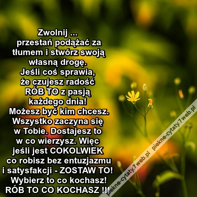 Zwolnij ... przestań podążać za ...