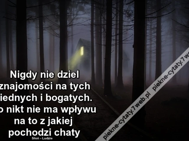 Nigdy nie dziel znajomości na ...