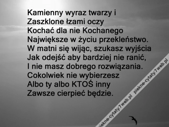 Kamienny wyraz twarzy.
