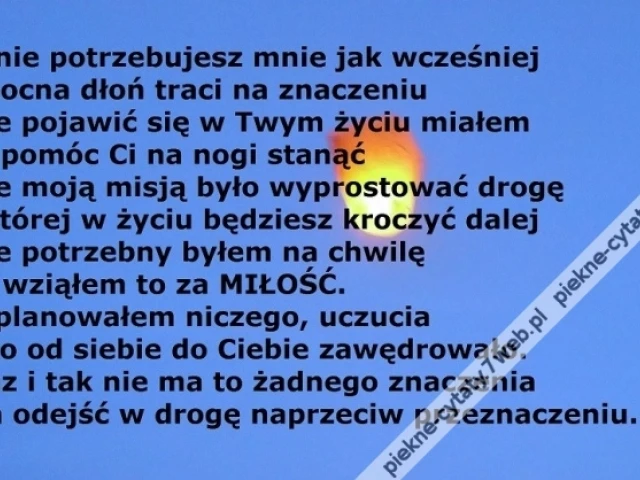 Na przeciw przeznaczeniu.