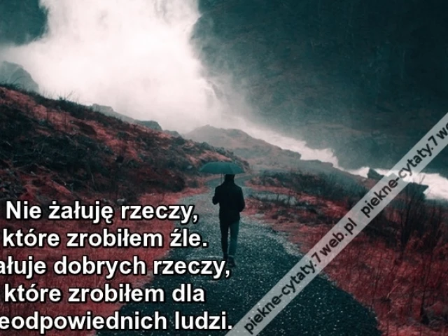 Nie żałuję rzeczy, które ...