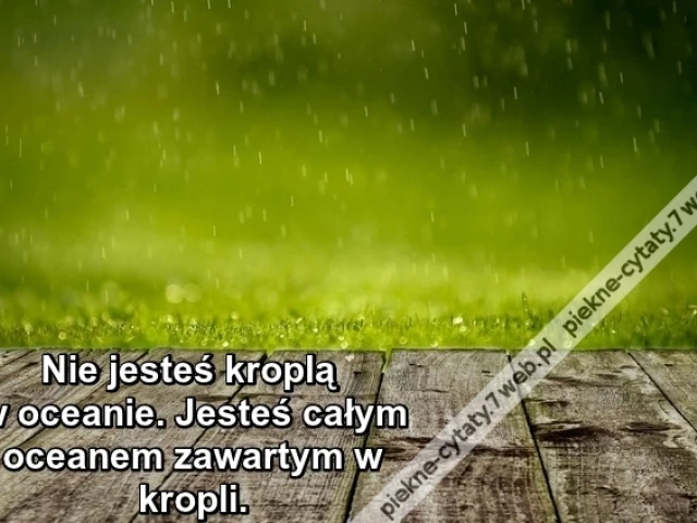 Nie jesteś kroplą w oceanie ...