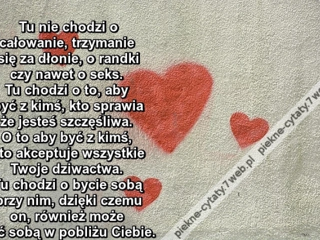 Tu nie chodzi o całowanie, trzymanie ...