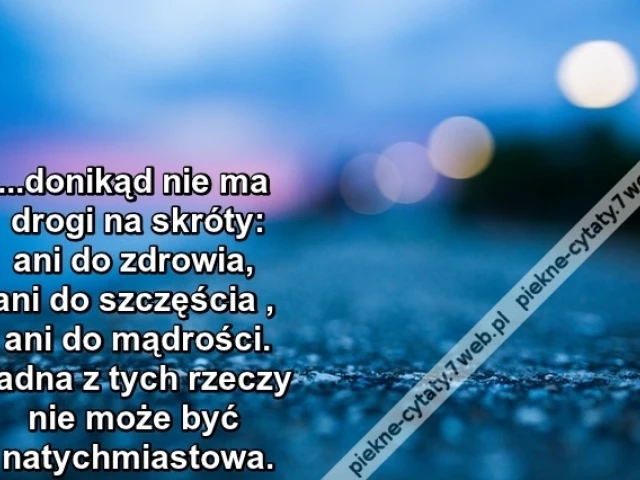 ...donikąd nie ma drogi na skróty ...