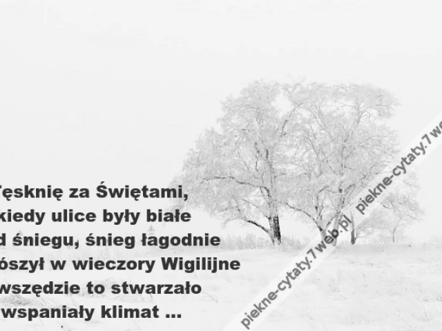 Tęsknię za Świętami, kiedy ...