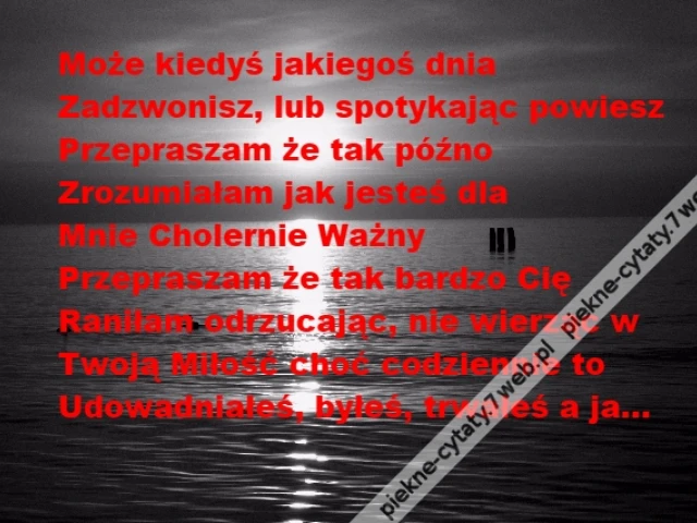 Może kiedyś jakiegoś dnia Zadzwonisz, lub ...