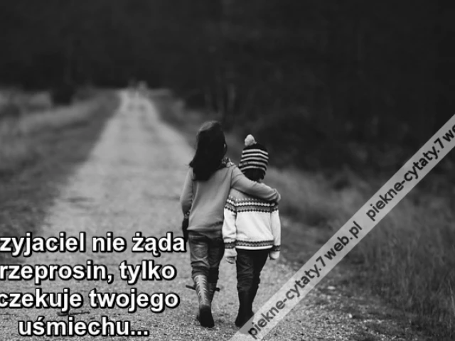 Przyjaciel nie żąda przeprosin, tylko oczekuje twojego uśmiechu...
