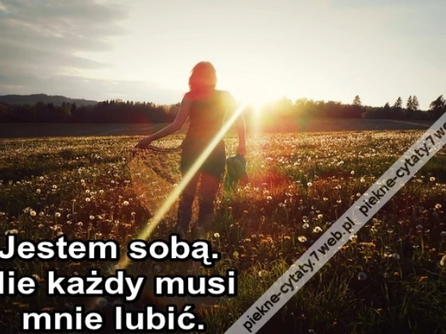 Jestem sobą. Nie każdy musi mnie lubić.