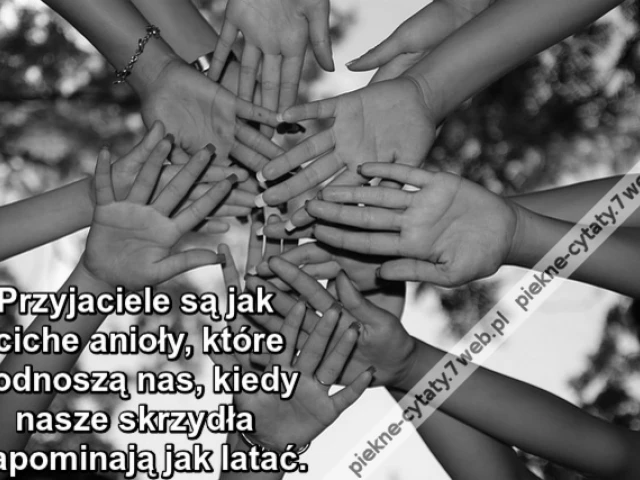 Przyjaciele są jak ciche anioły, które podnoszą nas, kiedy nasze skrzydła zapominają jak latać.