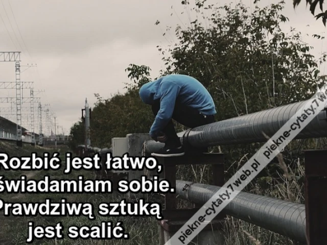 Rozbić jest łatwo, uświadamiam sobie. Prawdziwą sztuką jest scalić.