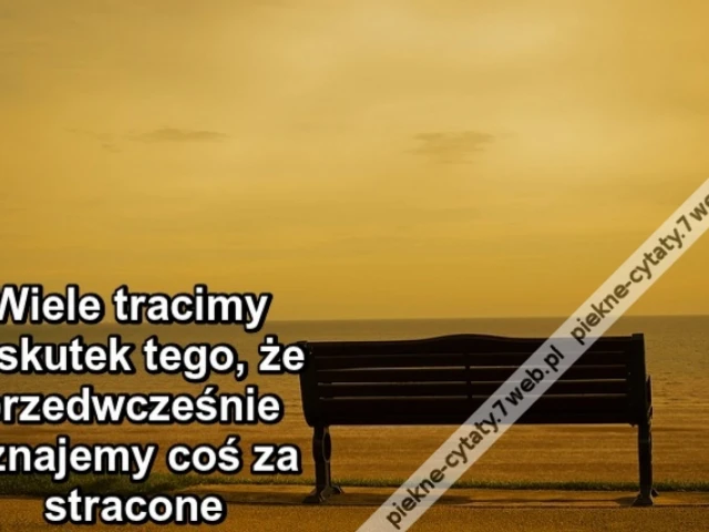 Wiele tracimy wskutek tego, że przedwcześnie uznajemy coś za stracone