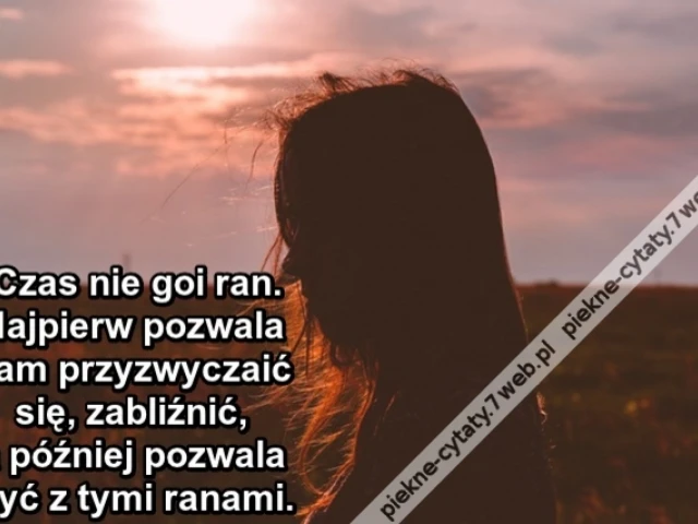 Czas nie goi ran. Najpierw pozwala nam przyzwyczaić się, zabliźnić, a później pozwala żyć z tymi ranami.
