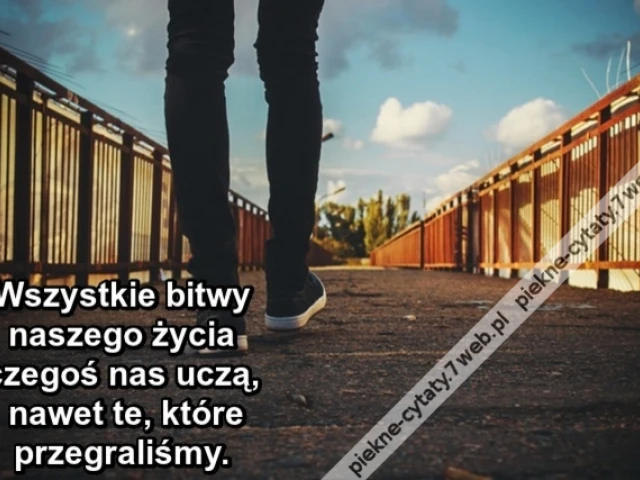 Wszystkie bitwy naszego życia czegoś nas uczą, nawet te, które przegraliśmy.