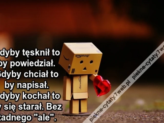 Gdyby tęsknił to by powiedział. Gdyby chciał to by napisał. Gdyby kochał to by się starał. Bez ale.