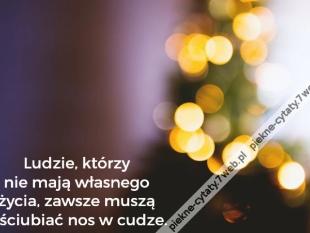 Ludzie, którzy nie mają własnego życia, zawsze muszą wściubiać nos w cudze.