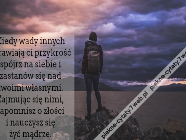 Kiedy wady innych sprawiają ci przykrość spójrz na siebie i zastanów się nad twoimi własnymi.Zajmując się nimi, zapomnisz o złości i nauczysz się żyć mądrze.