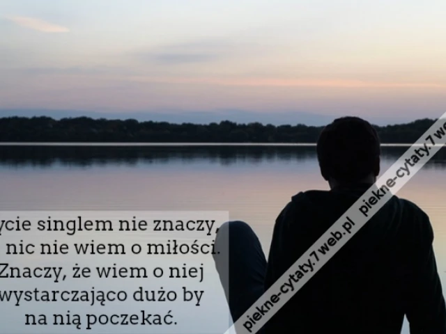 Bycie singlem nie znaczy, że nic nie wiem o miłości. Znaczy, że wiem o niej wystarczająco dużo by na nią poczekać.