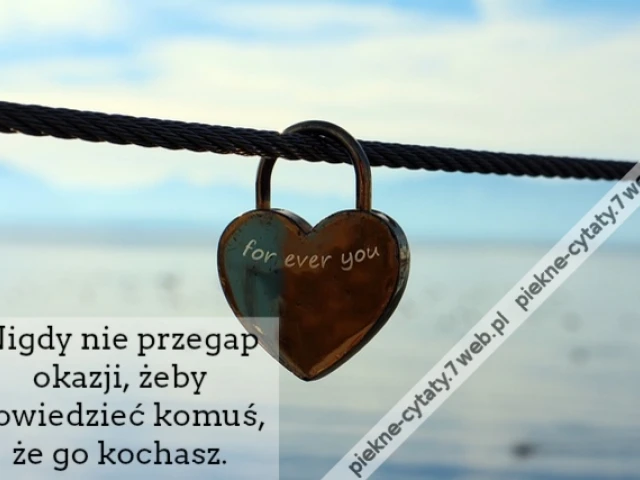 Nigdy nie przegap okazji, żeby powiedzieć komuś, że go kochasz.