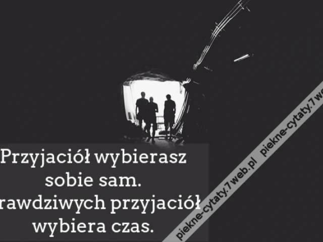 Przyjaciół wybierasz sobie sam. Prawdziwych przyjaciół wybiera czas.