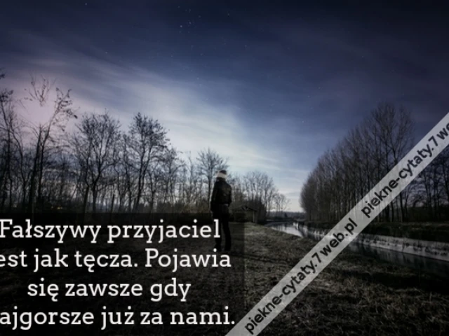 Fałszywy przyjaciel jest jak tęcza. Pojawia się zawsze gdy najgorsze już za nami.