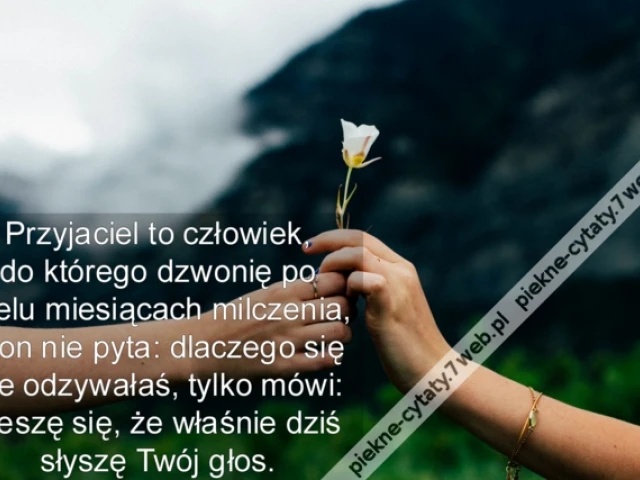 Przyjaciel to człowiek, do którego dzwonię po wielu miesiącach milczenia, a nie pyta: dlaczego się nie odzywałaś, tylko mówi: cieszę się, że właśnie dziś słyszę Twój głos.