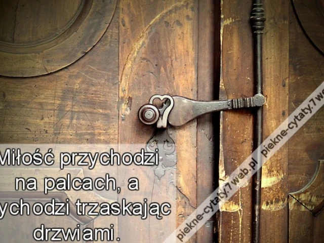 Miłość przychodzi na palcach, a wychodzi trzaskając drzwiami.