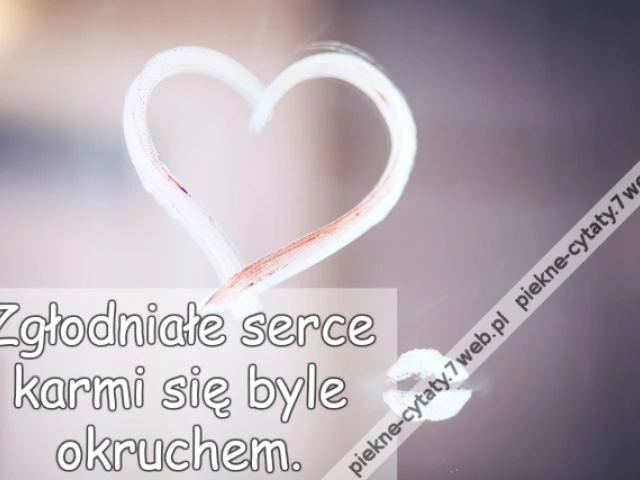 Zgłodniałe serce karmi się byle okruchem.