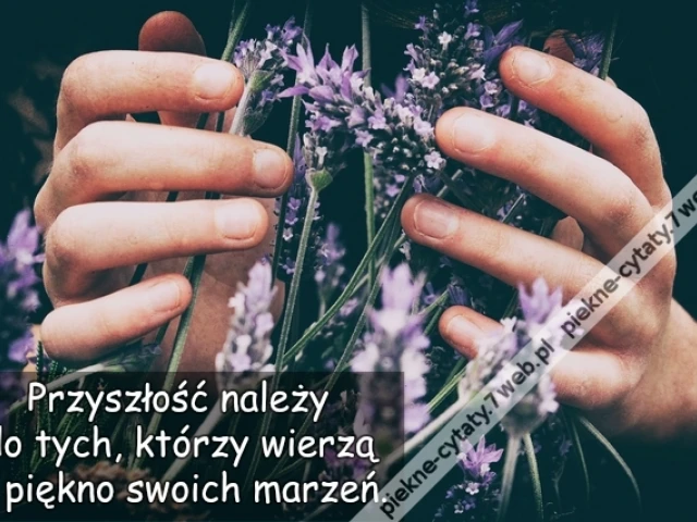 Przyszłość należy do tych, którzy wierzą w piękno swoich marzeń.