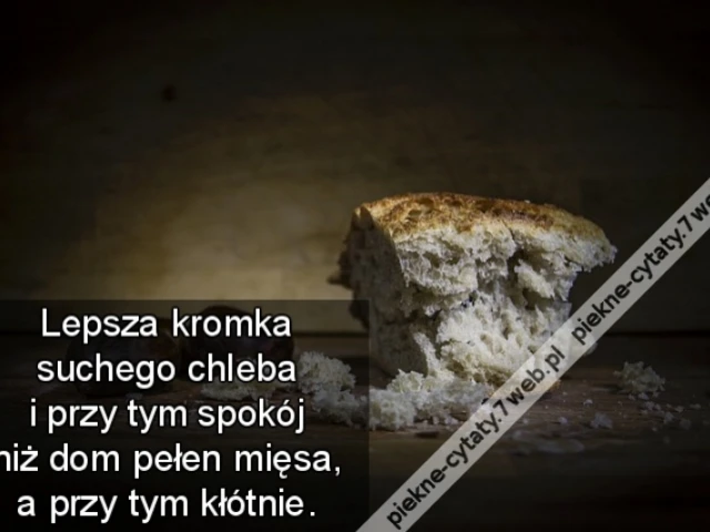 Lepsza kromka suchego chleba i przy tym spokój niż dom pełen mięsa, a przy tym kłótnie.