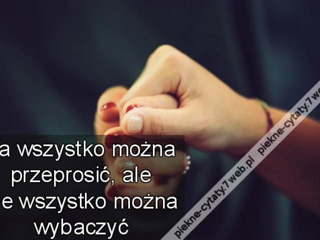 Za wszystko można przeprosić, ale nie wszystko można wybaczyć