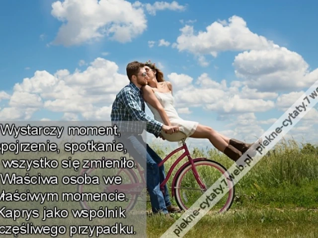 Wystarczy moment, spojrzenie, spotkanie, by wszystko się zmieniło. Właściwa osoba we właściwym momencie. Kaprys jako wspólnik szczęśliwego przypadku.