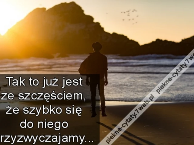 Tak to już jest ze szczęściem, że szybko się do niego przyzwyczajamy...