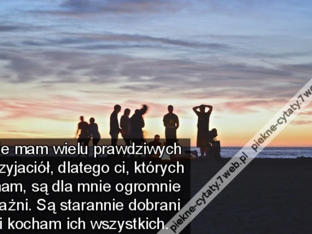 Nie mam wielu prawdziwych przyjaciół, dlatego ci, których mam, są dla mnie ogromnie ważni. Są starannie dobrani i kocham ich wszystkich.