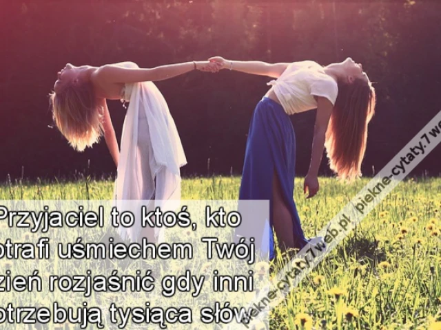 Przyjaciel to ktoś, kto potrafi uśmiechem Twój dzień rozjaśnić gdy inni potrzebują tysiąca słów