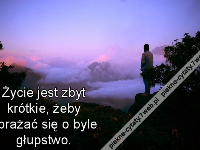 Życie jest zbyt krótkie, żeby obrażać się o byle głupstwo.
