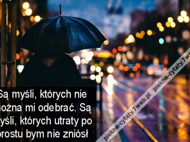 Są myśli, których nie można mi odebrać. Są myśli, których utraty po prostu bym nie zniósł