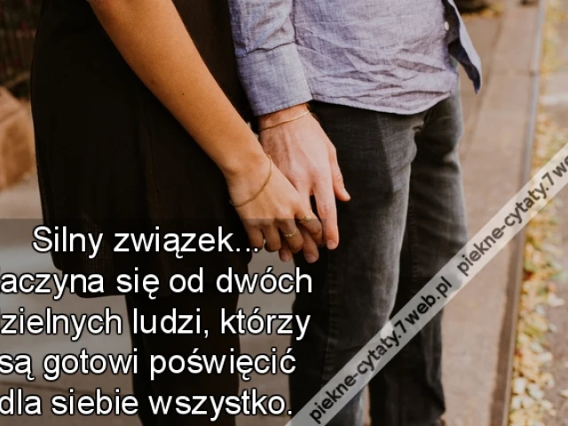 Silny związek... Zaczyna się od dwóch dzielnych ludzi, którzy są gotowi poświęcić dla siebie wszystko.