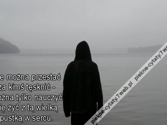 Nie można przestać za kimś tęsknić - można tylko nauczyć się żyć z tą wielką pustką w sercu.