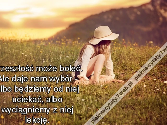 Przeszłość może boleć. Ale daje nam wybór - albo będziemy od niej uciekać, albo wyciągniemy z niej lekcję.