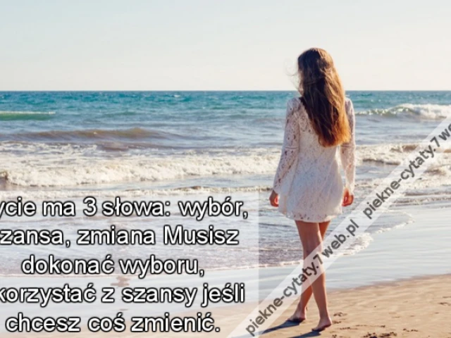 Życie ma 3 słowa: wybór, szansa, zmiana Musisz dokonać wyboru, skorzystać z szansy jeśli chcesz coś zmienić.