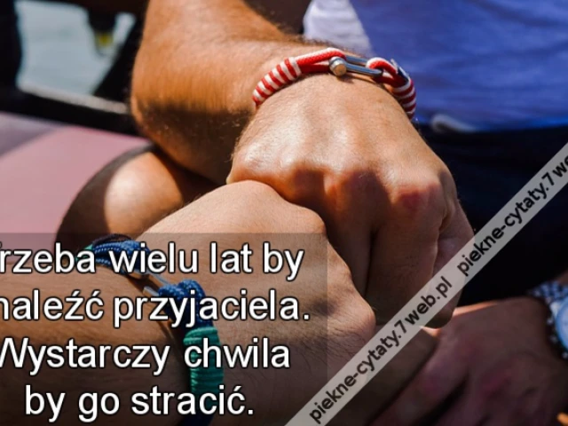 Trzeba wielu lat by znaleźć przyjaciela. Wystarczy chwila by go stracić.
