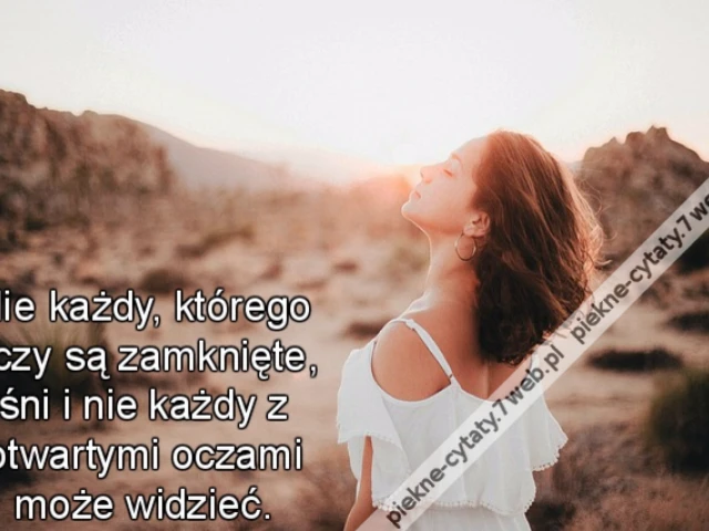 Nie każdy, którego oczy są zamknięte, śni i nie każdy z otwartymi oczami może widzieć.