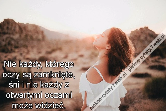 Nie każdy, którego oczy są zamknięte, śni i nie każdy z otwartymi oczami może widzieć.